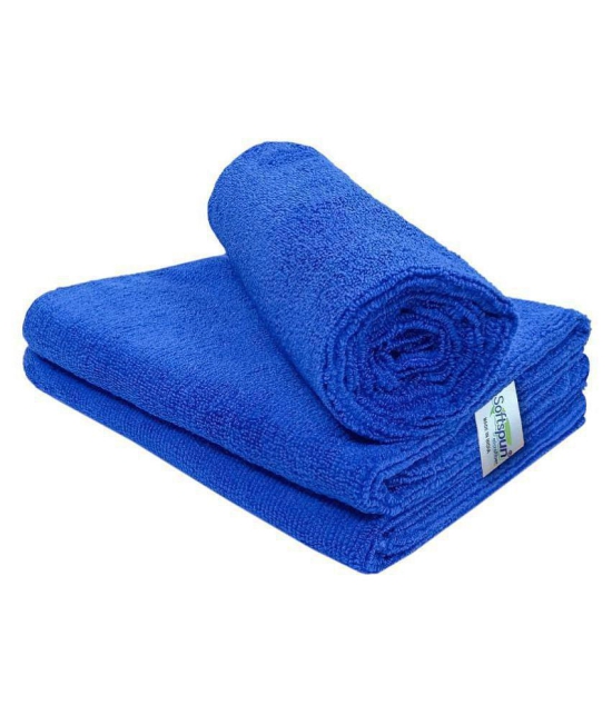 SOFTSPUN Microfiber Cloth - 3 pcs - 40x60 cms - 340 GSM Blue - Thick Lint & Streak-Free Multipurpose Cloths - Automotive Microfibre Towels for Car Bike Cleaning Polishing Washing & Detailing