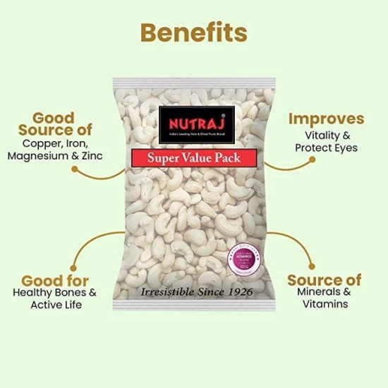 Nutraj Cashew Nuts (Kaju) W450 -  (400g X 2)