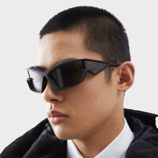 [ Metro Spider ] Tech Geometric Sunglasses-Silver