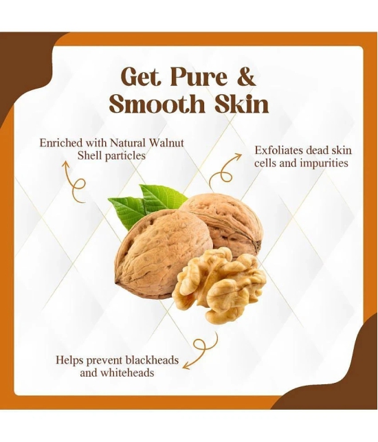 KURAIY Walnut Tan Removal Brightening & Revitalizing Face Scrub for All Skin Types 100g (Pack Of 2)