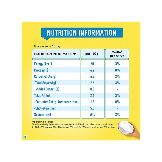 Nestle A+ Slim Dahi - Low-Fat Curd, 400 G Cup