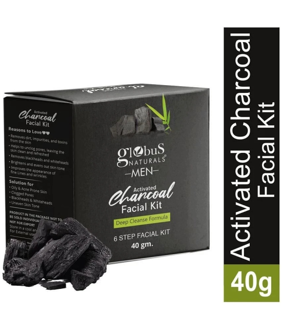 Globus Naturals Men Activated Charcoal Facial Kit, 40gm