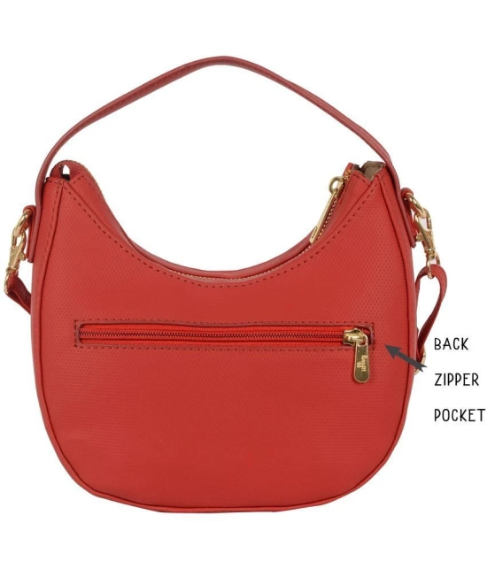 Baggit Red Faux Leather Sling Bag - Red