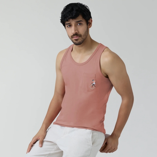 Renew Combed Cotton Tank Tops Pink Punch L