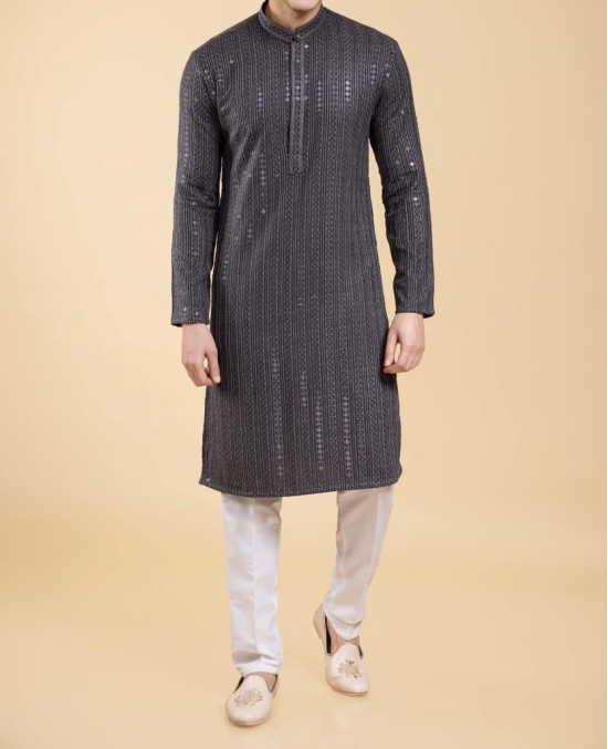 Sequin Chikan Embroidery Kurta