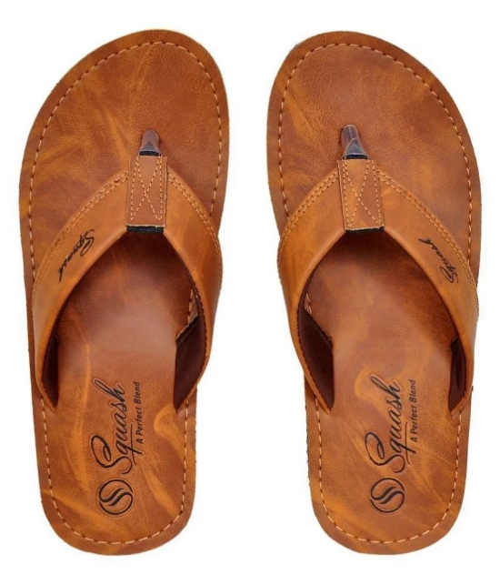 Squash - Tan  Synthetic Thong Flip Flop - None