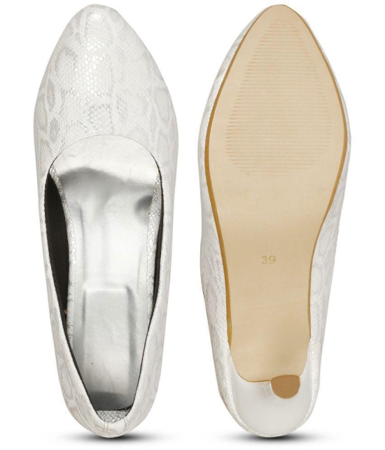 Saheb - White Womens Pumps Heels - None