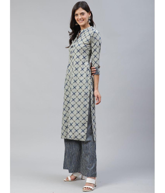 HIGHLIGHT FASHION EXPORT - Dark Grey Straight Cotton Womens Stitched Salwar Suit ( Pack of 1 ) - None