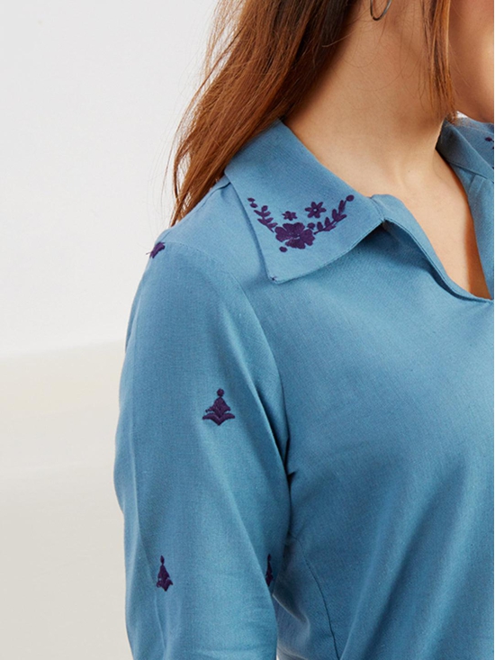 Pearl 'Pure Cotton' Embroidered Top-M