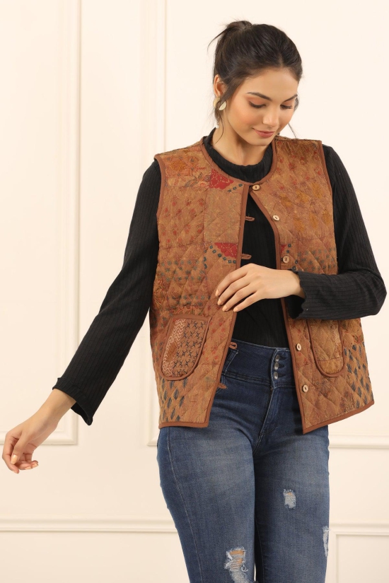 Printed women quilted  jacket-3XL