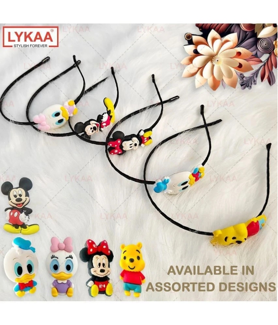 Lykaa Cartoon Hairbands For Baby Girls Mikki Mini Donald Kids headbands - Pack of 2 (Multicolor) - Multi