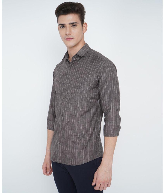 VERTUSY Cotton Blend Regular Fit Striped Full Sleeves Men's Casual Shirt - Grey ( Pack of 1 ) - None