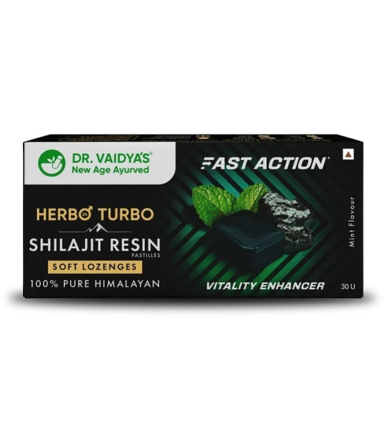 Dr. Vaidyas Herbo24Turbo Shilajit Resin Lozenges (Pastilles) (30 Lozenges Pack of 1)