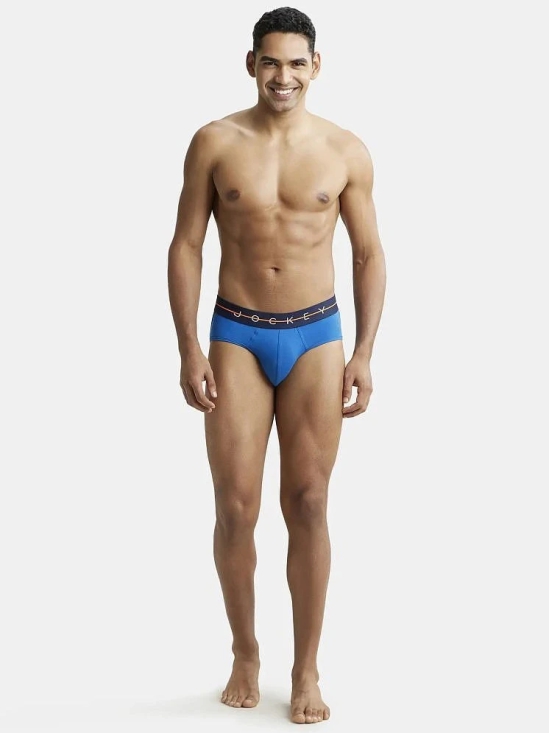 Jockey NY15 Men Cotton Elastane Solid Brief - Classic Blue - None