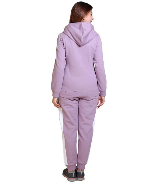 Wild West Purple Fleece Self Design Tracksuit - Pack of 1 - None