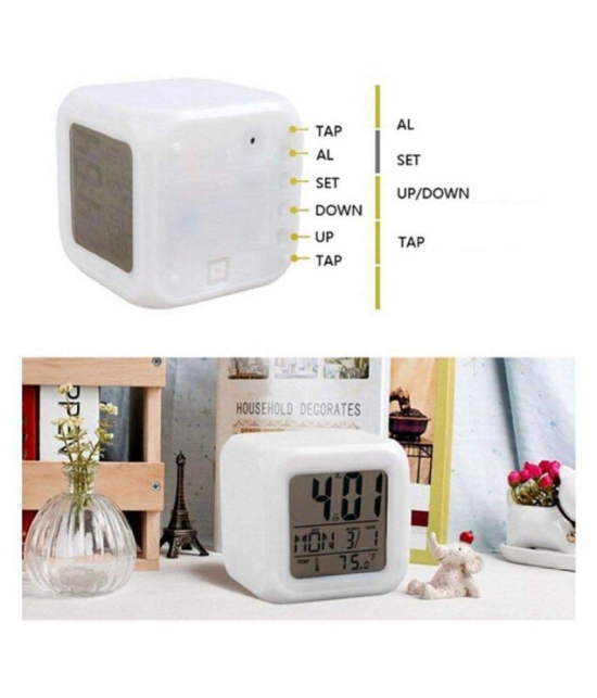 FSN-Smart Digital Alarm Clock with Automatic Colour Changing with Date, Time, Temperature