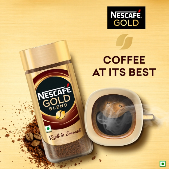 Nescafe Gold Blend Instant Coffee Powder - Arabica & Robusta Beans, 190 G Jar