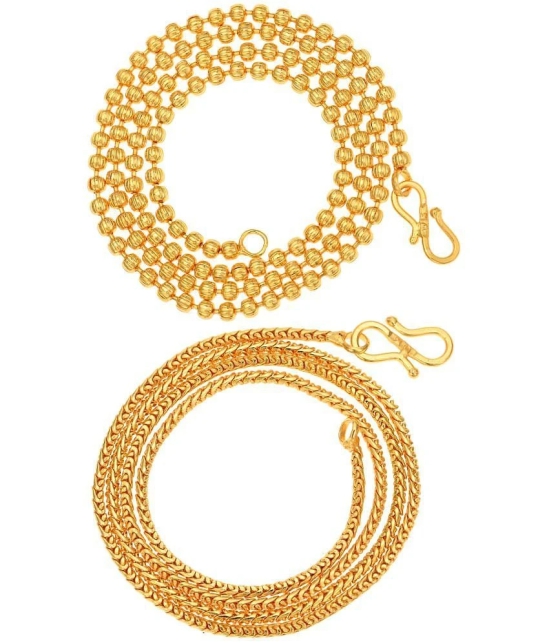 AanyaCentric Combo of 2 Gold Plated 28inches Long Fashion Chain - None