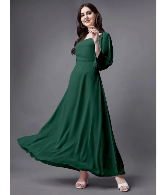 JASH CREATION - Green Georgette Womens Fit & Flare Dress ( Pack of 1 ) - None