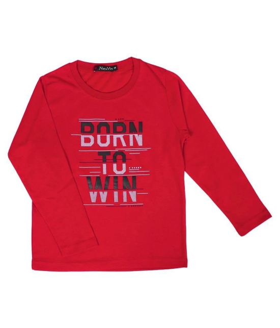 NEUVIN - Red Cotton Blend Boys T-Shirt ( Pack of 1 ) - None