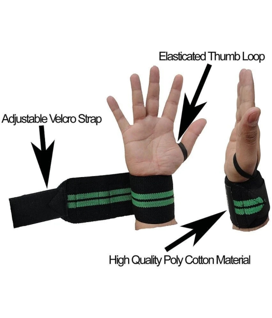 Wrist Support Wrap Band for Gym and Fitness (1 Pair) - One Size