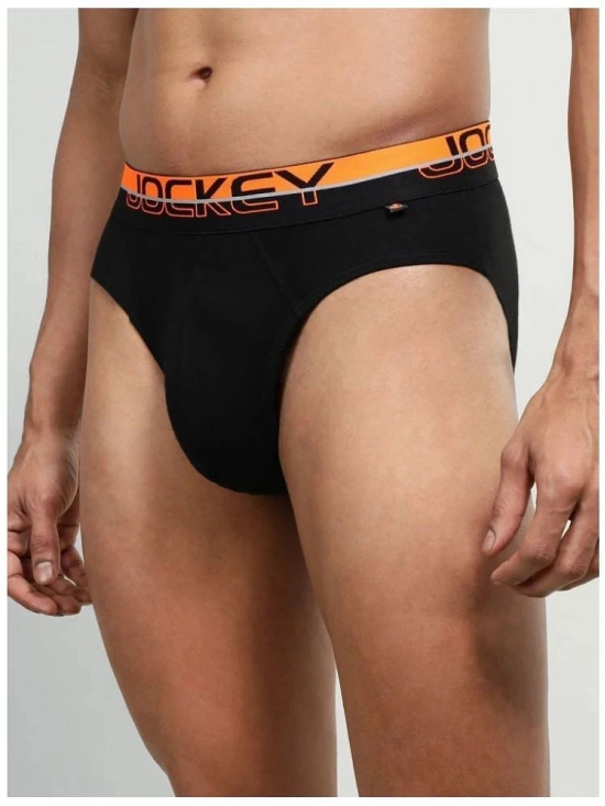 Jockey FP02 Men Super Combed Cotton Rib Solid Brief with Ultrasoft Waistband - Black (Pack of 2) - None