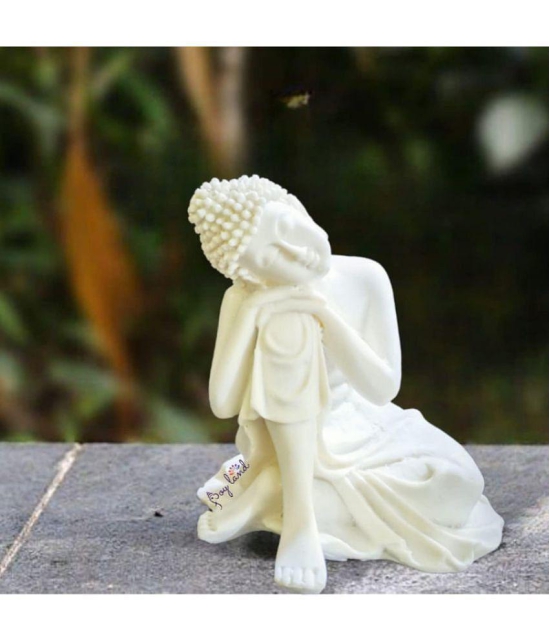 VARKAUS Lord Buddha Resin Buddha Idol 12 x 11 cms Pack of 1