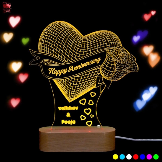 3D Illusion Multi-Color LED Rose Lamp and Rose LED Light