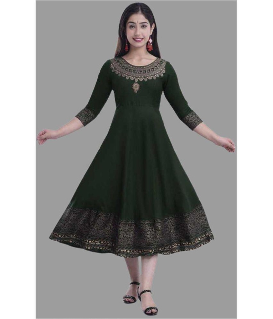 SIPET - Green Rayon Womens Anarkali Kurti ( Pack of 1 ) - None