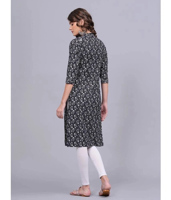 HIGHLIGHT FASHION EXPORT Cotton Printed Straight Womens Kurti - Black ( Pack of 1 ) - None