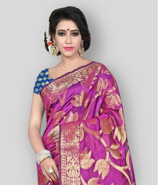 Gazal Fashions - Pink Silk Saree With Blouse Piece (Pack of 1)