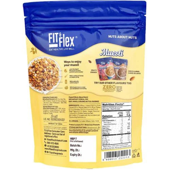 Fit And Flex Muesli Nuts About Nuts, 450 Gm