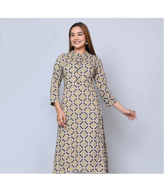 MAUKA - Beige Rayon Women''s Straight Kurti ( Pack of 1 ) - None