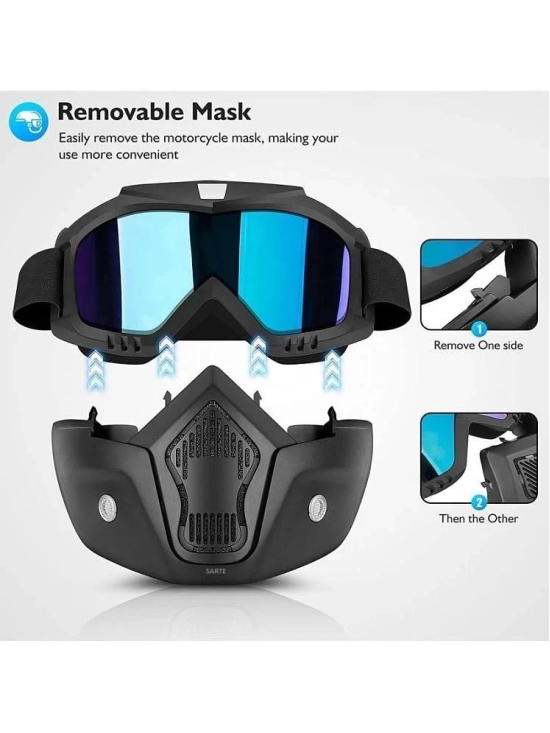 DHS Mart Goggle Mask Anti Scratch UV Protective Face & Eyewear Windproof Dirt Shield with Soft Foam Padded Detachabl - One Size