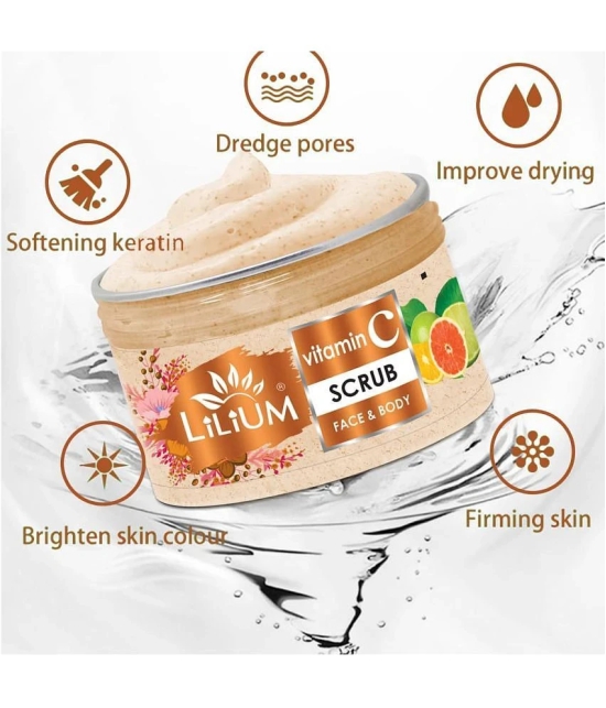 Lilium Vitamin C Face & Body Scrub, 250g with Multifunction 5in1 Massager