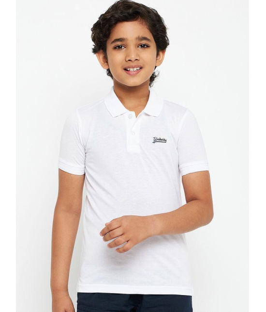 UNIBERRY - White Cotton Blend Boys Polo T-Shirt ( Pack of 1 ) - None