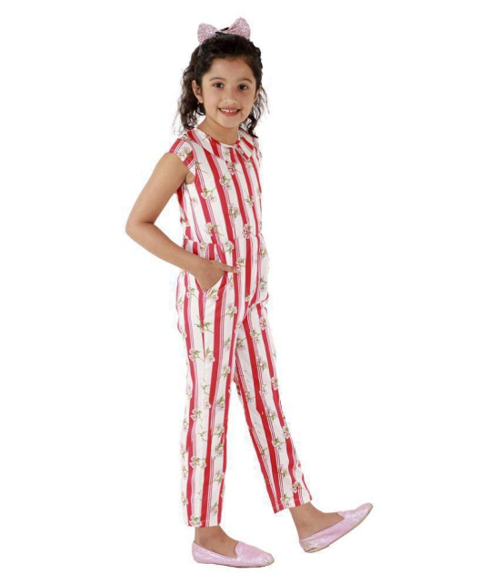 Kids Cave - White Rayon Girls Jumpsuit ( Pack of 1 ) - None