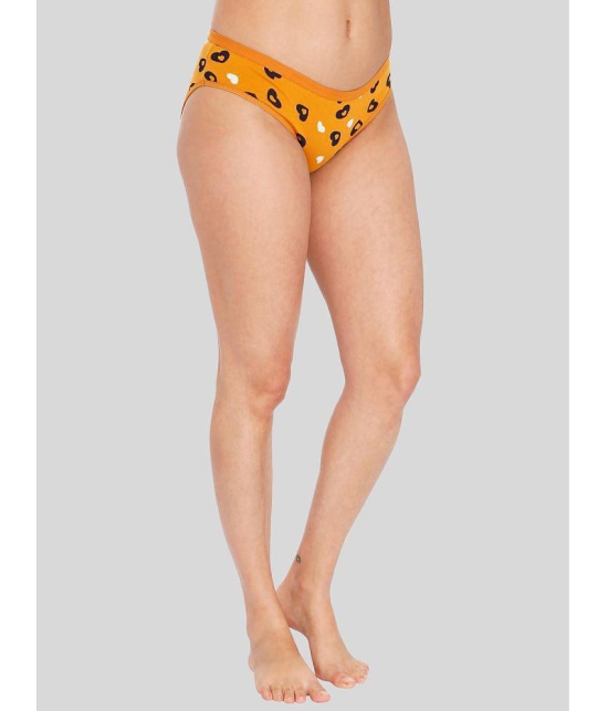 ILRASO - Yellow Cotton Printed Women's Bikini ( Pack of 1 ) - None