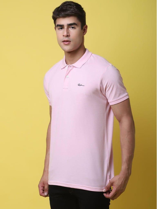 Rodamo Polo Collar Pink Slim Fit Cotton T-Shirt