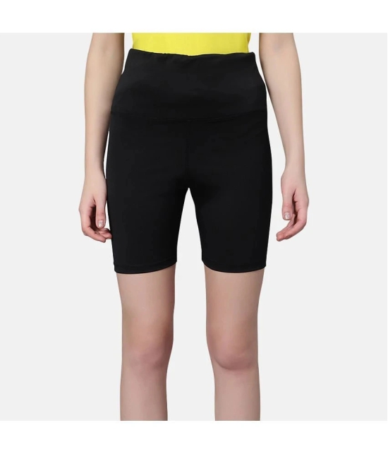 Omtex Black Polyester Solid Shorts - Single - None