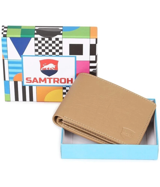 samtroh Beige PU Mens Regular Wallet ( Pack of 1 ) - Beige