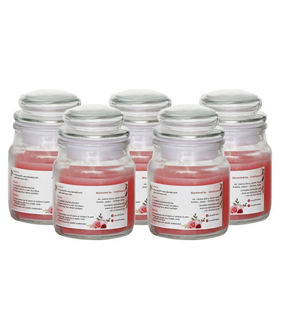 eCraftIndia Rose Votive Jar Candle Scented - Pack of 5