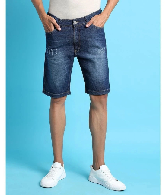 Campus Sutra - Denim Blue Mens Denim Shorts ( Pack of 1 ) - None