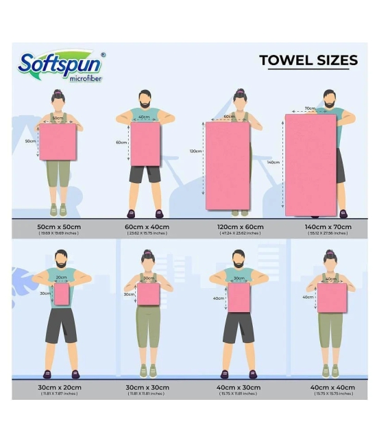 SOFTSPUN Microfiber Hair and Face Care Towel 40X40 cm 340 GSM (Set of 1, green)