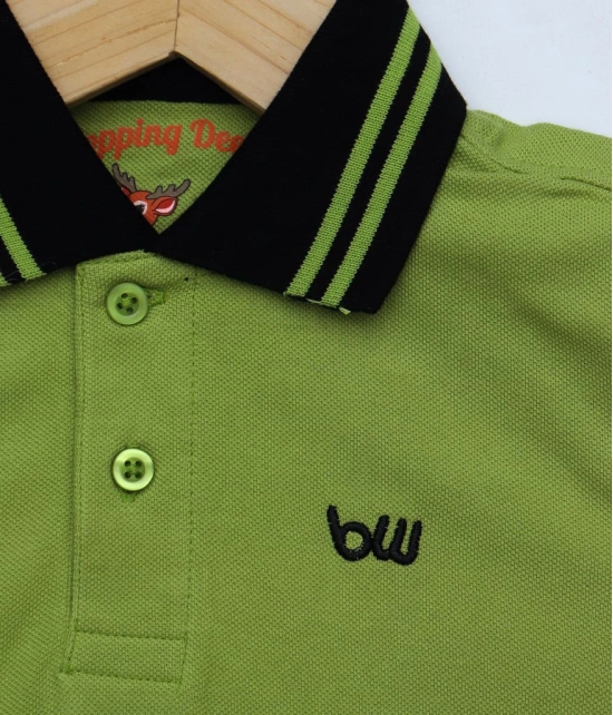 Boys Green Solid Polo T-Shirt