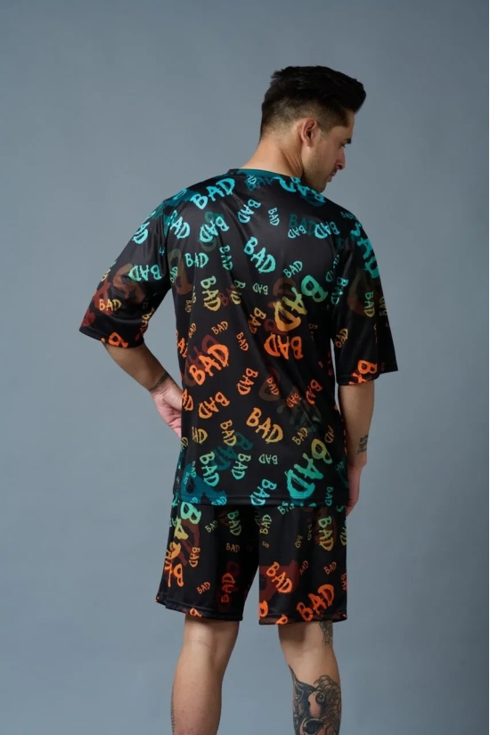 BAD Printed Gradient Polyester Co-ord Set for Men XXL