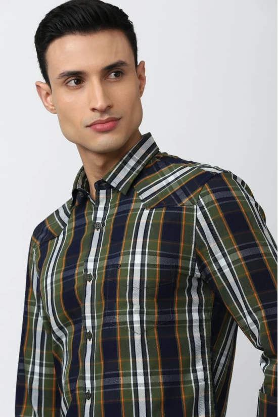 Men Multi Super Slim Fit Check Full Sleeves Casual Shirt