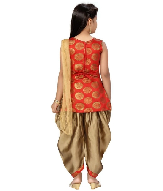 Aarika Red Silk Girls Patiala Kurta Set ( Pack of 1 ) - None