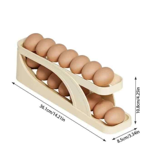 Automatically Rolling Egg Holder Container Display Rack-Free Size