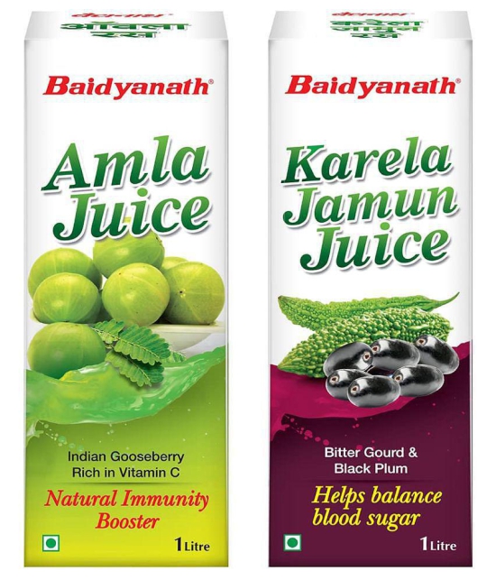 Baidyanath Karela Jamun + Amla Juice Combo-1Ltr+1Ltr (Pack of 2)